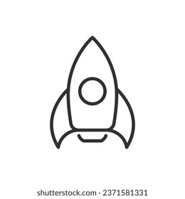 Rocket, linear icon. Line with editable stroke