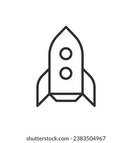 Rocket, linear icon. Line with editable stroke