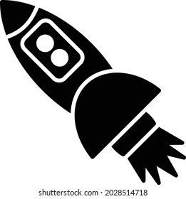 Rocket Linear Vector Icon Design