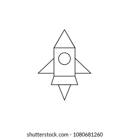 rocket lines Vector and illustration flying rocket.Space travel to the moon.Space rocket launch.Project start up Solar System and text space rocket isolated
