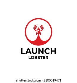 Rocket mit Hummer-Logo-Design-Vorlage
