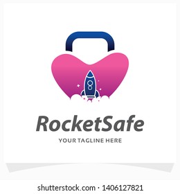 Rocket Lock Logo Design Template