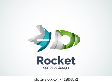 Logo del cohete, icono comercial elegante abstracto