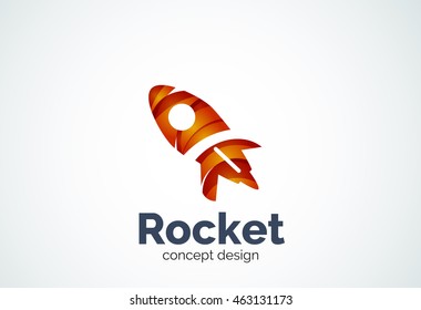 Rocket logo, abstract elegant business icon