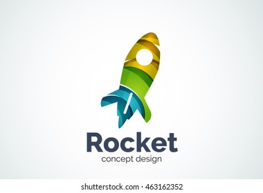 Rocket logo, abstract elegant business icon