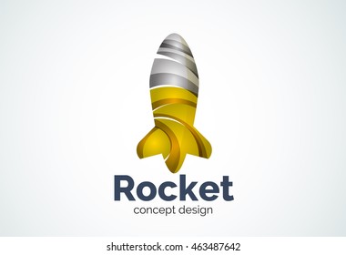 Rocket logo, abstract elegant business icon