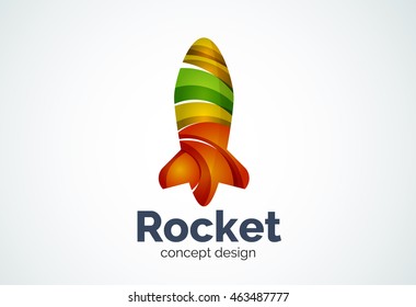 Rocket logo, abstract elegant business icon