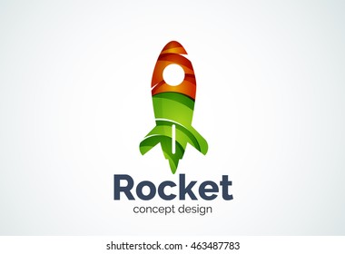 Rocket logo, abstract elegant business icon