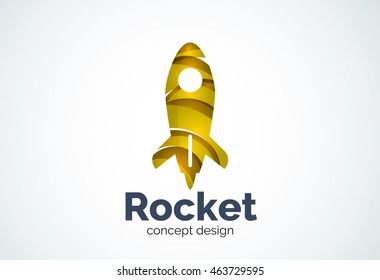 Rocket logo, abstract elegant business icon