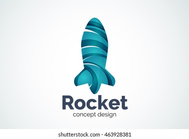 Logo del cohete, icono comercial elegante abstracto