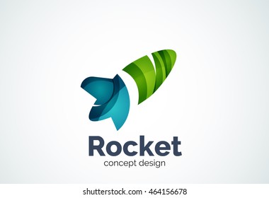 Rocket logo, abstract elegant business icon
