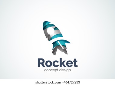 Rocket logo, abstract elegant business icon