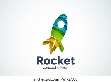 Rocket logo, abstract elegant business icon