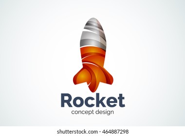 Rocket logo, abstract elegant business icon