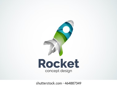 Rocket logo, abstract elegant business icon