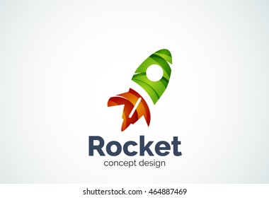 Rocket logo, abstract elegant business icon