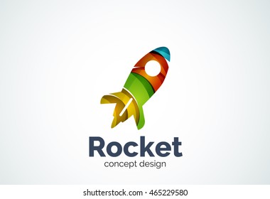 Rocket logo, abstract elegant business icon