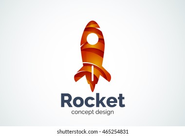 Rocket logo, abstract elegant business icon
