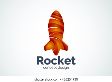 Rocket-Logo, abstraktes, elegantes Business-Symbol