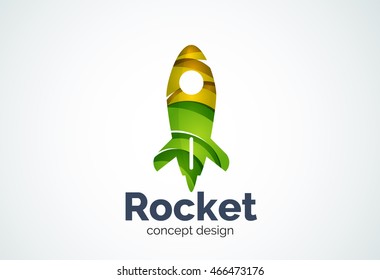Rocket logo, abstract elegant business icon
