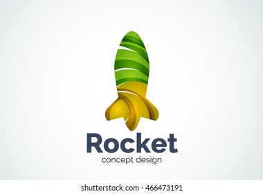 Rocket logo, abstract elegant business icon