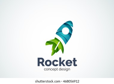 Rocket logo, abstract elegant business icon