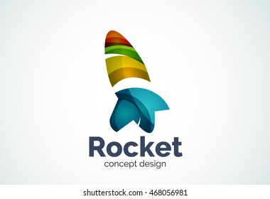 Rocket logo, abstract elegant business icon