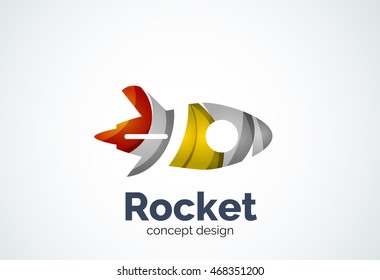 Logo del cohete, icono comercial elegante abstracto