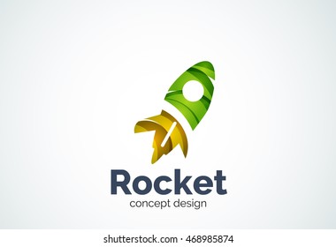 Logotipo do foguete, abstrato elegante ícone de negócios