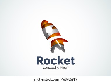 Rocket logo, abstract elegant business icon