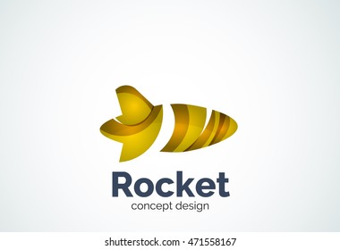 Rocket logo, abstract elegant business icon