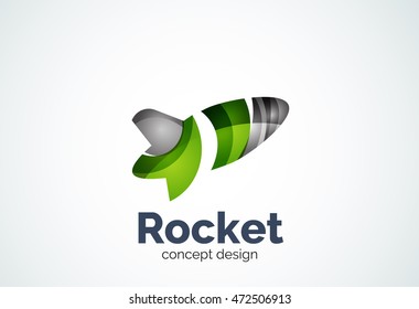 Rocket logo, abstract elegant business icon