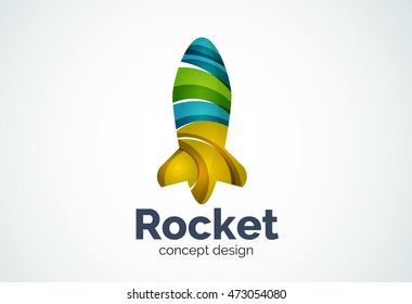 Logo del cohete, icono comercial elegante abstracto