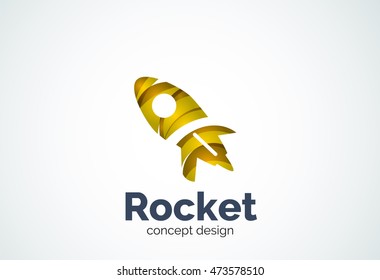 Logo del cohete, icono comercial elegante abstracto