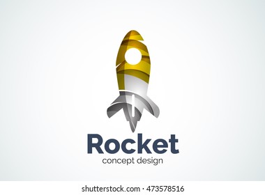 Logo del cohete, icono comercial elegante abstracto