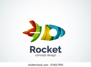 Rocket-Logo, abstraktes, elegantes Business-Symbol