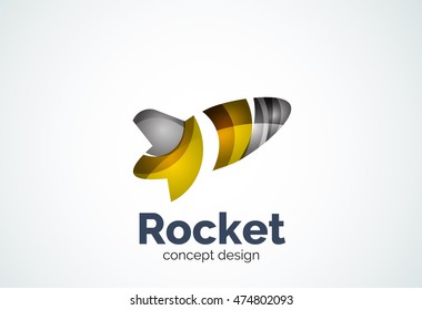 Rocket logo, abstract elegant business icon
