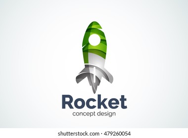 Rocket logo, abstract elegant business icon