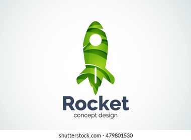 Rocket logo, abstract elegant business icon