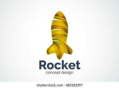 Rocket logo, abstract elegant business icon