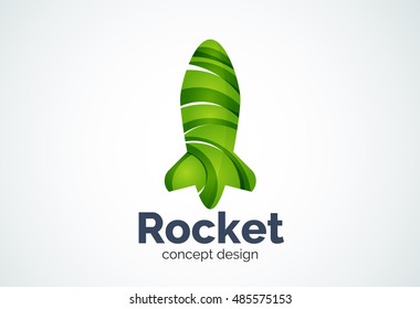Logo del cohete, icono comercial elegante abstracto