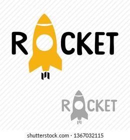 Rocket Logo abstract, Illustration of Rocket Symbol in modern and trendy design
