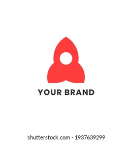 Rocket Logo Abstract Unique Simple alphabet letter Unique logo for business and company. Creative lettering and corporate identity. Branding design