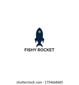 Rocket Logo available in vector - rocket logo icon - Rocket logo design with the fish icon