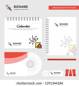 Rocket  Logo, Calendar Template, CD Cover, Diary and USB Brand Stationary Package Design Vector Template