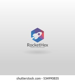 Rocket logo. Colorful rocket logo template.