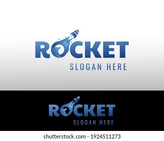 rocket logo creative logo blue rocket vecktor design