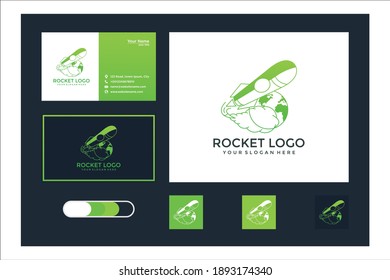 rocket logo design and business card	