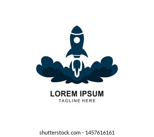 Rocket logo design flat vector illustration, icon Rocket