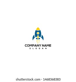 
rocket logo design flying skywards